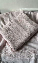 Load image into Gallery viewer, Women's Lucknowi Handcrafted Viscose Georgette Unstitched Chikankari Suit Material - HONC0325150