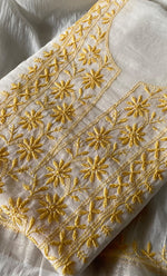 将图像加载到图库查看器中, Women's Lakhnavi Handcrafted Mul Chanderi UnStitched Kurta And Dupatta Set - HONC0317075