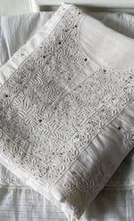 Load image into Gallery viewer, Women's Lakhnavi Handcrafted Mul Chanderi Unstitched Kurta And Dupatta Set - HONC0263960