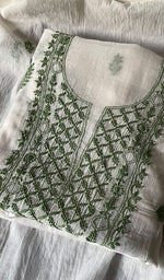 将图像加载到图库查看器中, Women's Lakhnavi Handcrafted Mul Chanderi Kurta And Dupatta Set - HONC0263970