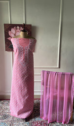 Load image into Gallery viewer, Women's Lakhnavi Handcrafted Unstitched Cotton Chikankari Suit Material - HONC0351187
