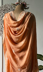 将图像加载到图库查看器中, Women's Lakhnavi Handcrafted Pure Silk Georgette Chikankari Saree - HONC0274172