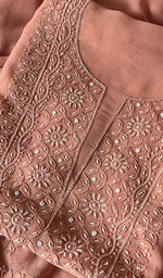 Load image into Gallery viewer, Women's Lakhnavi Handcrafted Viscose Georgette Chikankari Full Suit Material - HONC0267751
