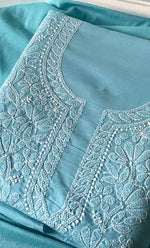 Load image into Gallery viewer, Women's Lakhnavi Handcrafted Unstitched Cotton Chikankari Suit Material - HONC0321791