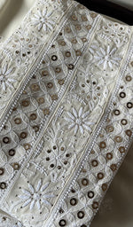 Load image into Gallery viewer, Women's Lakhnavi Handcrafted Pure Silk Georgette Chikankari Kurta And Dupatta Set- HONC0270340