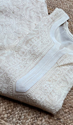 将图像加载到图库查看器中, Women's Lakhnavi Handcrafted Viscose Georgette Chikankari Kurti- HONC0276119
