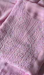 Load image into Gallery viewer, Women's Lakhnavi Handcrafted Viscose Georgette Chikankari Full Suit Material - HONC0267754