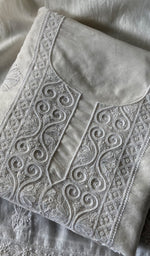 Load image into Gallery viewer, Irum Women's Lakhnavi Handcrafted Mul Chanderi Kurta And Dupatta Set - HONC0270483