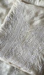Load image into Gallery viewer, Women's Lakhnavi Handcrafted Tussar Silk Chikankari Kurta And Dupatta Set - HONC0256812