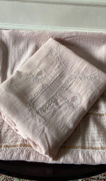 Load image into Gallery viewer, ‹› Women's Lakhnavi Handcrafted Chanderi Silk Unstitched Chikankari Full Suit - HONC0345268