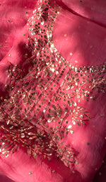 将图像加载到图库查看器中, Marifa Women's Lakhnavi Handcrafted Pure Organza Chikankari Unstitched Kurta And Dupatta Set- HONC0301641