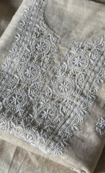 Load image into Gallery viewer, Women's Lakhnavi Handcrafted Tissue Chanderi Unstitched Kurta And Dupatta Set - HONC0267163