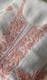 Load image into Gallery viewer, Titlee Women's Lakhnavi Handcrafted Mul Chanderi Unstitched Kurta And Dupatta Set - HONC0300382