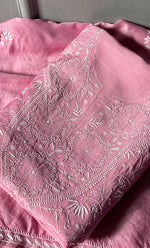 Load image into Gallery viewer, Women's Lakhnavi Handcrafted Munga Silk Chikankari Kurta And Dupatta Set- HONC0278049
