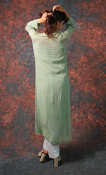 Load image into Gallery viewer, Fareeha Women's Lakhnavi Handcrafted Viscose Georgette Chikankari Kurti - HONC0318838