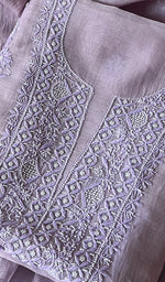 Load image into Gallery viewer, Women's Lakhnavi Handcrafted Mul Chanderi Chikankari Full Suit Material - HONC0279288
