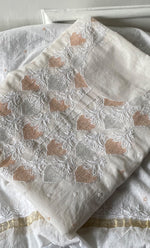 将图像加载到图库查看器中, Women's Lakhnavi Handcrafted Mul Chanderi Unstitched Kurta And Dupatta Set - HONC0319458