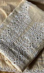 Load image into Gallery viewer, Women's Lakhnavi Handcrafted Tissue Chanderi Unstitched Kurta And Dupatta Set - HONC0278196