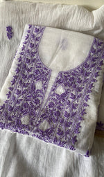 将图像加载到图库查看器中, Women's Lakhnavi Handcrafted Mul Chanderi Kurta And Dupatta Set - HONC0263965