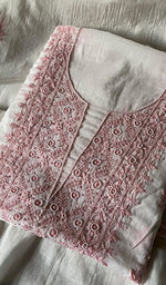 将图像加载到图库查看器中, Women's Lakhnavi Handcrafted Mul Chanderi Kurta And Dupatta Set - HONC0257369