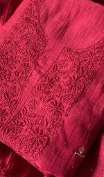 Load image into Gallery viewer, Women's Lakhnavi Handcrafted Maheshwari Mul Chanderi Kurta And Dupatta Set - HONC0288853