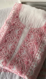 Load image into Gallery viewer, Women's Lakhnavi Handcrafted Mul Chanderi Unstitched Kurta And Dupatta Set - HONC0317225