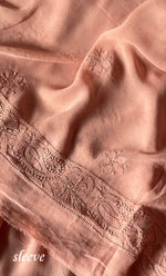 将图像加载到图库查看器中, Women's Lakhnavi Handcrafted Viscose Georgette Chikankari Full Suit Material - HONC0299908