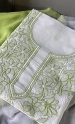 将图像加载到图库查看器中, Women's Lakhnavi Handcrafted Unstitched Cotton Chikankari Suit Material - HONC0301278