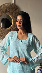 将图像加载到图库查看器中, Aparna Women's Lakhnavi Handcrafted Cotton Chikankari Kurti - HONC0343822