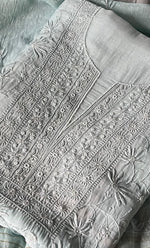 Load image into Gallery viewer, Women's Lakhnavi Handcrafted Mul Chanderi Unstitched Kurta And Dupatta Set- HONC0278916