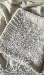 将图像加载到图库查看器中, Women's Lakhnavi Handcrafted Tussar Silk Chikankari Kurta And Dupatta Set - HONC0262815