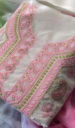Load image into Gallery viewer, Rumaiza Women's Lakhnavi Handcrafted Unstitched Cotton Chikankari Suit Material - HONC0291819