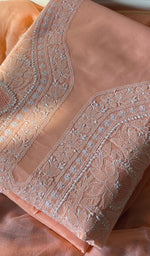 Load image into Gallery viewer, Alayna Women's Lakhnavi Handcrafted Unstitched Cotton Chikankari Suit Material - HONC0294560
