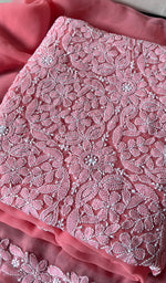 将图像加载到图库查看器中, Women's Lucknowi Handcrafted Faux-Georgette Chikankari Suit Material - HONC0263421