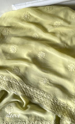 将图像加载到图库查看器中, Women's Lakhnavi Handcrafted Viscose Georgette Chikankari Full Suit Material - HONC0312590