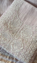 将图像加载到图库查看器中, Women's Lakhnavi Handcrafted Mul Chanderi Kurta And Dupatta Set - HONC0288983
