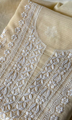 Load image into Gallery viewer, Women's Lakhnavi Handcrafted Kota Cotton Unstitched Kurta And Dupatta Set- HONC0318740