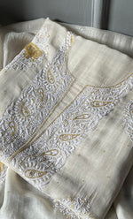 Load image into Gallery viewer, Women's Lakhnavi Handcrafted Mul Chanderi Unstitched Kurta And Dupatta Set - HONC0310889