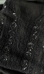 Load image into Gallery viewer, Women's Lakhnavi Handcrafted Pure Organza Chikankari Unstitched Kurta And Dupatta Set- HONC0309145