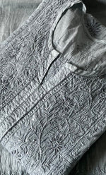 Load image into Gallery viewer, Women's Lakhnavi Handcrafted Mul Chanderi Semi - stitched Chikankari Full Suit Material - HONC0319558