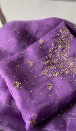 Load image into Gallery viewer, Marifa Women's Lakhnavi Handcrafted Pure Organza Chikankari Unstitched Kurta And Dupatta Set- HONC0362252