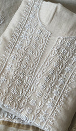 将图像加载到图库查看器中, Women's Lakhnavi Handcrafted Mul Chanderi Chikankari Full Suit Material - HONC0279289