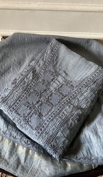 Load image into Gallery viewer, Aseel Women's Lakhnavi Handcrafted Mul Chanderi Unstitched Chikankari Full Suit - HONC0342155
