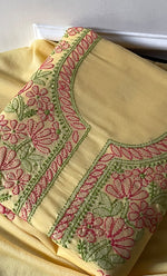 Load image into Gallery viewer, Women's Lakhnavi Handcrafted Unstitched Cotton Chikankari Suit Material - HONC0321788