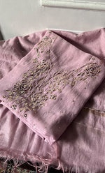 将图像加载到图库查看器中, Women's Lakhnavi Handcrafted Mul Chanderi Unstitched Chikankari Full Suit Material - HONC0326067