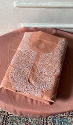 Load image into Gallery viewer, Women's Lakhnavi Handcrafted Cotton Unstitched Chikankari Suit Material - HONC0360795