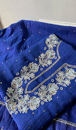 Load image into Gallery viewer, Women's Lakhnavi Handcrafted Mul Chanderi Unstitched Chikankari Full Suit - HONC0344642