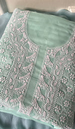 Load image into Gallery viewer, Alina Women's Lakhnavi Handcrafted Cotton Chikankari Suit Material - HONC0274644