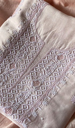 Load image into Gallery viewer, Women's Lakhnavi Handcrafted Mul Chanderi Unstitched Chikankari Full Suit Material - HONC0298570