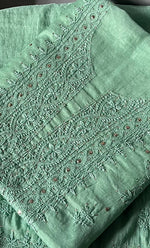 Load image into Gallery viewer, Women's Lakhnavi Handcrafted Mul Chanderi Unstitched Kurta And Dupatta Set- HONC0307448